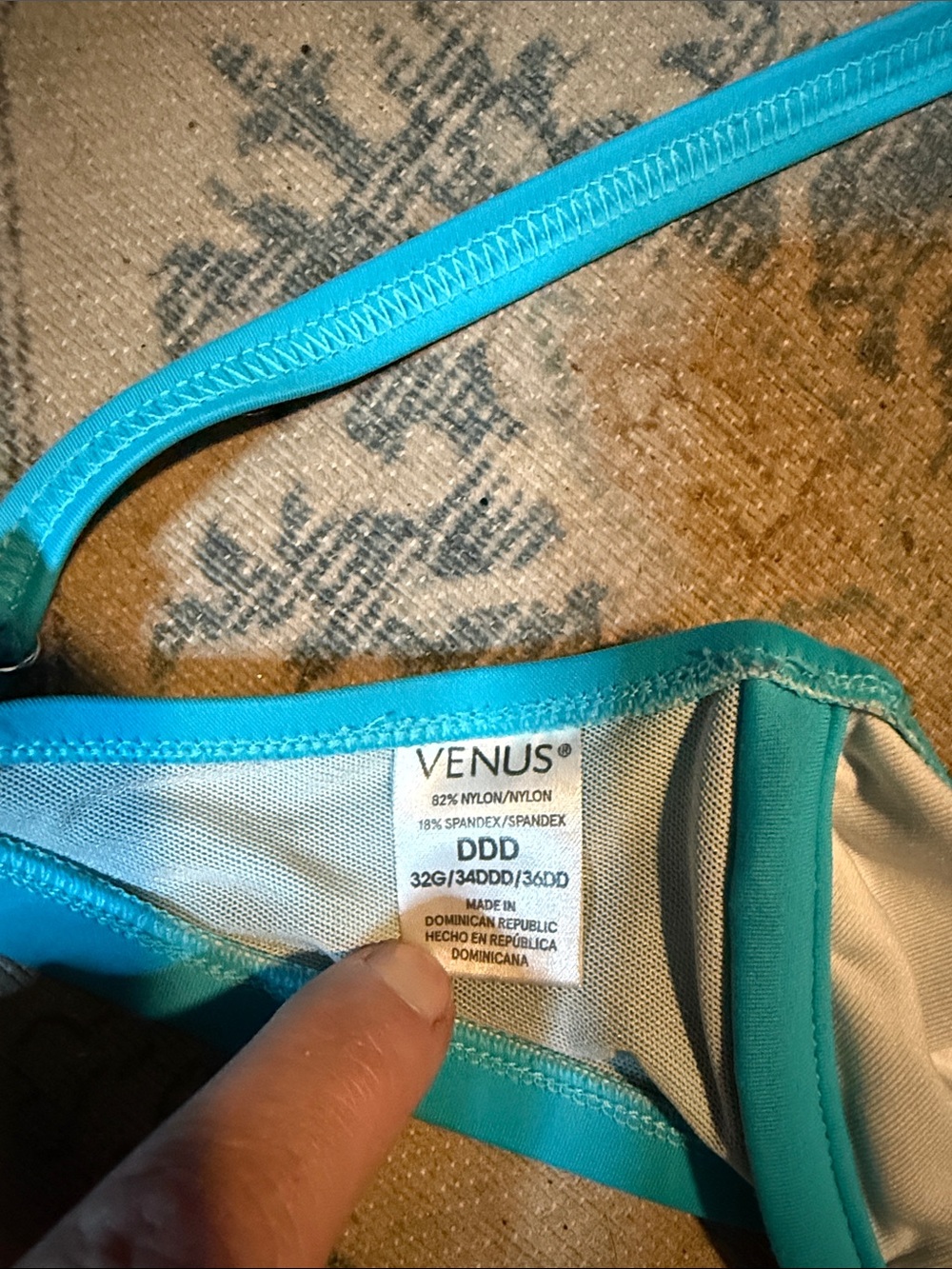 VENUS Turquoise Underwire Bikini Top - Picture 2 of 3
